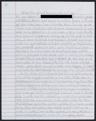 What the mind knows, the eye sees