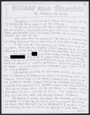 Echoes from Golgotha