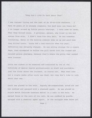 They don't like to talk about that