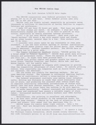 The UNICOR comics saga