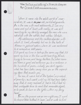 The 'sickness and suffering' in prison