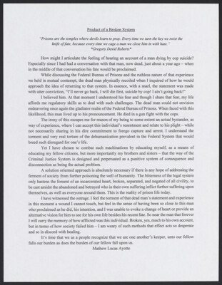 Product of a broken system