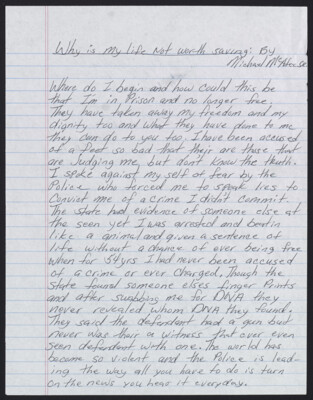 Why is my life not worth saving