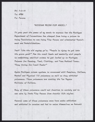 Michigan prison flop houses