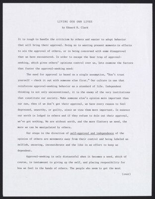 Living our own lives