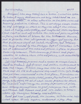 Michigan (like many states) has a "broken" corrections system