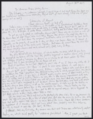 Chronicles of August (Food, glorious food...or lack of)