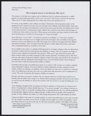 Discovering the answer to the question: who am I?