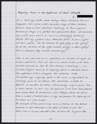 Acquiring power in the mightiness of God's strength