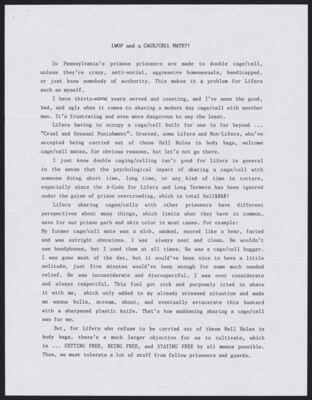 LWOP and a cage/cell mate?!