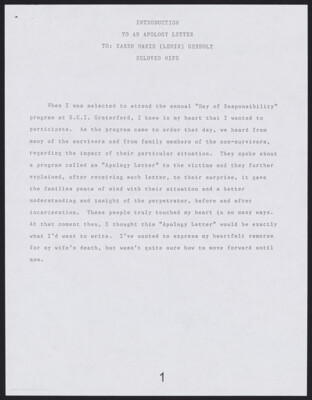 My apology letter to my late wife