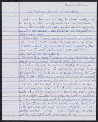 The poem as grounds for resistance