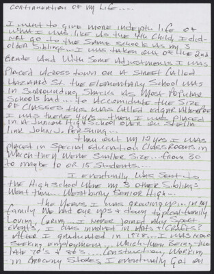 Continuation of my life