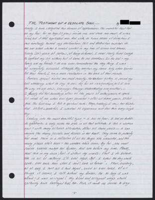 The testimony of a desolate soul