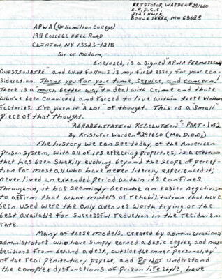 Rehabilitation resolution: Part 1 of 2