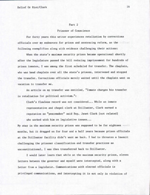 Relief or riot: Prisoner of conscience (Part 2)