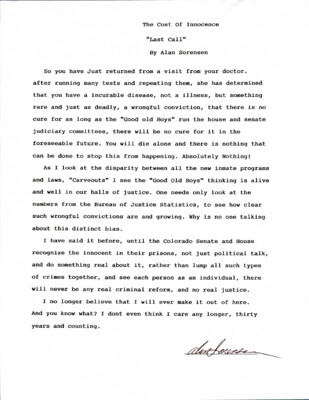 The cost of innocence: "Last call"