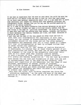 The cost of innocence