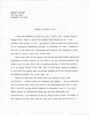 Change is within us all