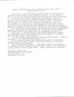 Estee Lauder exploits U.S. federal prison slave labor