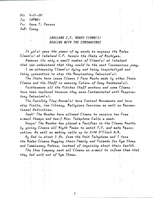 Lakeland C.F. rodeo clown(s) dealing with the coronavirus