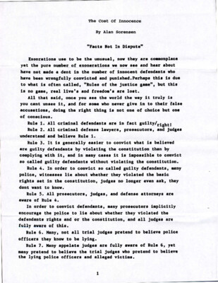 The cost of innocence