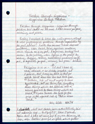 Freedom through happiness - Happiness through freedom