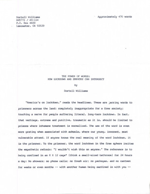 The power of words: How lockdown and empathy can intersect