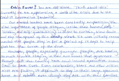 Cabin fever? You are not alone