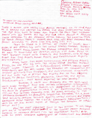 Today I awoke with writing your prison archive's on my mind