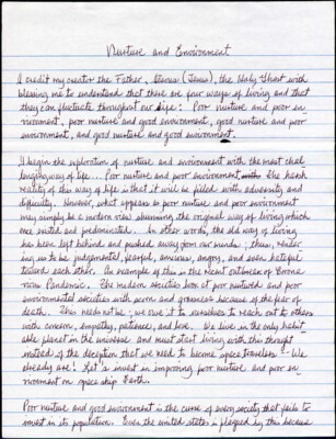 Nurture and environment