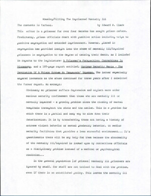 Abusing/killing the imprisoned mentally ill