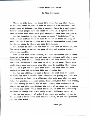 Truth about recidivism