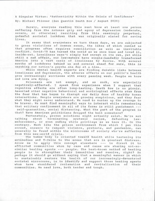 A singular virtue: "Authenticity within the crisis of confidence"