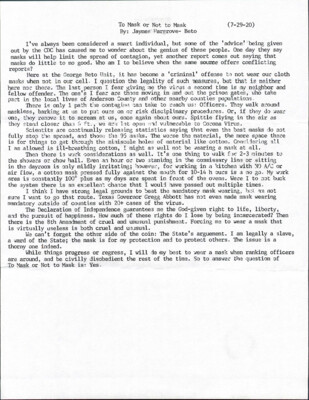 To mask or not to mask