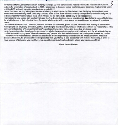 My name is Martin James Malone