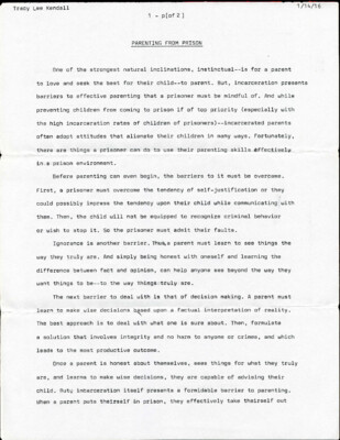 Parenting from prison