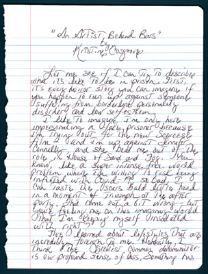 An artist behind bars