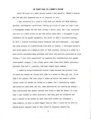 My first year in a women's prison