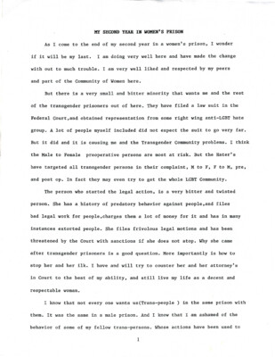 My second year in women's prison