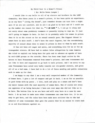 My third year in a women's prison