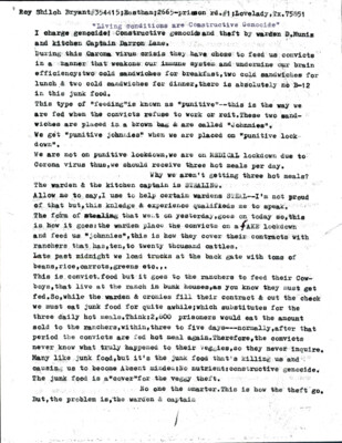 Living conditions are constructive genocide