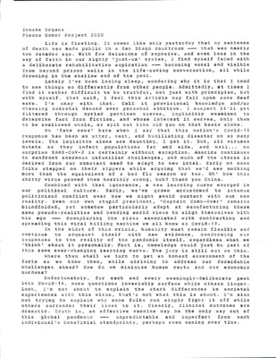 Inmate organs plasma donor project 2020