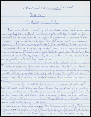 The mentality of an incarcerated criminal!