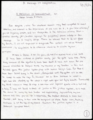 A message of indignation