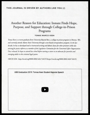 Another reason for education: Inmate finds hope, purpose, and support through college-in-prison programs