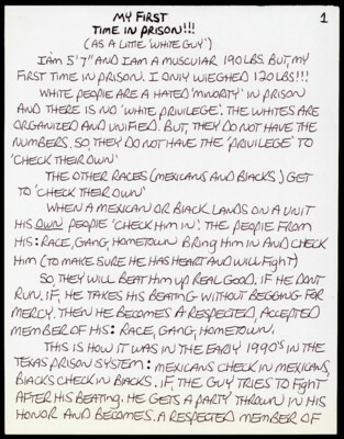 My first time in prison!!! (as a little 'white guy')