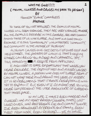 Why me God!?!?! (Mental illness and drugs: my path to prison)