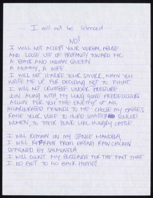 I will not be silenced