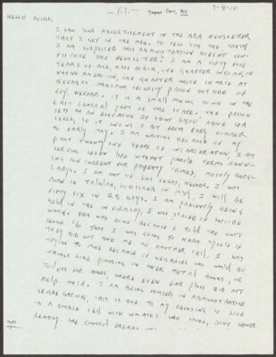 I saw your advertisement in the ARA newsletter